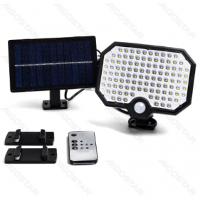 Obrázek pro LED Reflektor 2,4W/350lm IP65 Studená biela so solárnym panelom a diaľkovým ovládaním