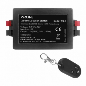 Obrázek pro RF stmievač pre LED pásy + diaľkové ovládanie 96W/192W , 8A