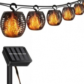 Obrázek pro Solárna Svetelná dekoračná reťaz SOLI FLAMI , girlanda IP44 , 20diód, 3,5M , Teplá biela