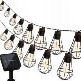 Obrázek pro Solárna Svetelná dekoračná reťaz SOLI LOFTI , girlanda IP44 , 20diód, 4,3M , Teplá biela