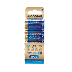 Obrázek pro Sada 8ks alkalických batérií Aigostar AA LR6 1,5V
