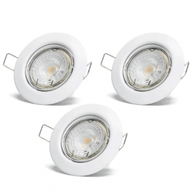 Obrázek pro Sada 3ks Stropné bodové podhľadové svietidlo nastaviteľné biele 4,5W/345lm, Neutrálna biela