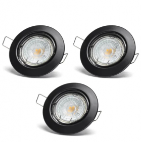 Obrázek pro Sada 3ks Stropné bodové podhľadové svietidlo nastaviteľné čierne 4,5W/345lm, Neutrálna biela