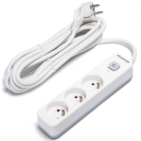 Obrázek pro Predlžovací kábel - predlžovačka , 3-zásuvková , 5m , s vypínačom 
