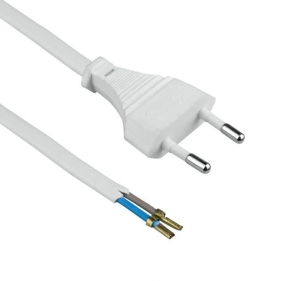 Obrázek pro Prívodný kábel s vidlicou 2x0.75mm² 1,8M, Biely