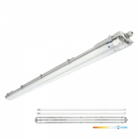 Sada Prisadené svietidlo Double HERMETIC G2 IP65 a 2ks LED trubica T8 18W/2160lm 120cm jednostranná sklenená Studená biela Obrázek pro Sada Prisadené svietidlo Double HERMETIC G2 IP65 a 2ks LED trubica T8 18W/2160lm 120cm jednostranná sklenená Studená biela