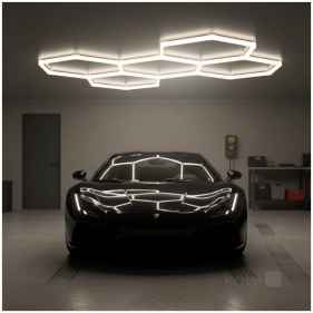 LED HEXLINE Stropné prisadené svietidlo 216W/230V/Biela, Neutrálna biela 300x208cm Obrázek pro LED HEXLINE Stropné prisadené svietidlo 216W/230V/Biela, Neutrálna biela 300x208cm