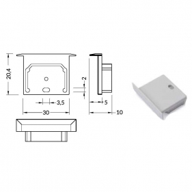 Obrázek pro Koncovka pre profil Linea - biela