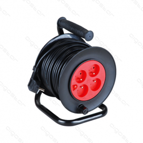 Predlžovací kábel na cievke , 25m , 4 zásuvky 230V , bubon H05VV-F 3G1.0mm² Obrázek pro Predlžovací kábel na cievke , 25m , 4 zásuvky 230V , bubon H05VV-F 3G1.0mm²