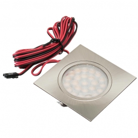 Obrázek pro Nábytkové štvorcové zápustné svietidlo PROS 1,8W/180lm , satén nikel , teplá