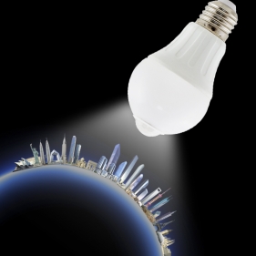 Obrázek pro LED žiarovka E27 6W/450lm , klasik s PIR senzorom , Studená biela