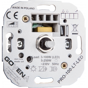 Obrázek pro Govena Stmievač univerzálny otočný 100W METAL STEEL