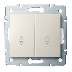 Obrázek pro Kanlux Dvojpáčkový schodiskový vypínač č.6+6 Mowion LOGI 02-1060-103- krémový