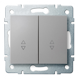 Obrázek pro Kanlux Dvojpáčkový schodiskový vypínač č.6+6 Mowion LOGI 02-1060-143 strieborný