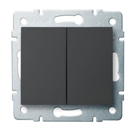 Obrázek pro Kanlux Dvojité tlačidlo 1/0+1/0 Mowion LOGI 02-1022-141 grafit