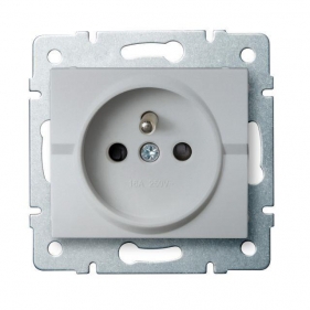 Obrázek pro Kanlux Jednozásuvka so záslepkou Mowion LOGI 02-1250-143 strieborná