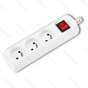 Obrázek pro Predlžovací kábel - predlžovačka , 3-zásuvková , 5m , s vypínačom 