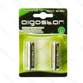Obrázek pro Sada 2ks nabíjateľných batérií Aigostar AA 1600mAH 1,2V