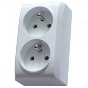 Obrázek pro OSPEL Dvojitá zásuvka na omietku s uzemnením biela