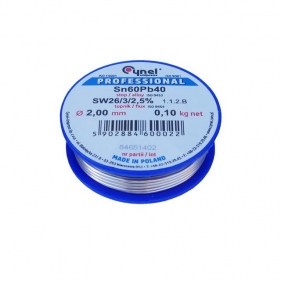 Obrázek pro Cín s tavidlom na spájkovanie CYNEL UNIPRESS 2.0mm , 100g , olovnatý