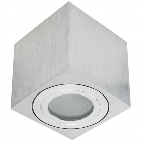 Obrázek pro Vodeodolné Stropné bodové prisadené svietidlo ERMETICO-K-S hranaté IP44 (brúsené striebro)