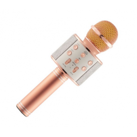 Obrázek pro Multifunkčný bezdrôtový Wireless Karaoke mikrofón, reproduktor / Speaker ružovo-zlatý