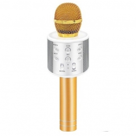 Obrázek pro Multifunkčný bezdrôtový Wireless Karaoke mikrofón, reproduktor / Speaker zlatý