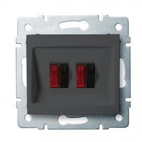 Obrázek pro Kanlux Dvojitá Reproduktorová Zásuvka Mowion LOGI 02-1820-041 grafit