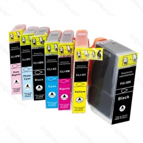 Obrázek pro Sada 10ks Canon PGI - 5BK+CLI - 8BK+CLI - 8M+CLI - 8C+CLI - 8Y - po 2ks - kompatibil