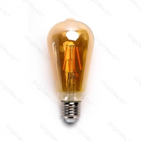 Obrázek pro LED žiarovka E27 8W/800lm , ST64 LED vlákno AMBER , Teplá biela