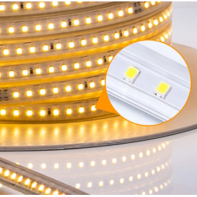 Obrázek pro Integrovaný LED pás 230V 2835 vodeodolný IP65 6w/m , 120led/m , 430-450Lm/m - Teplá biela - 1m