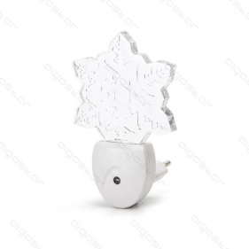 Obrázek pro Nočné svietidlo do zásuvky EU Vločka 0,5W/30lm RGB so senzorom stmievania