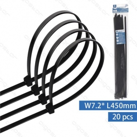 Obrázek pro Sťahovacie pásky, riteny 450x7,2mm, Čierne - 20kusov