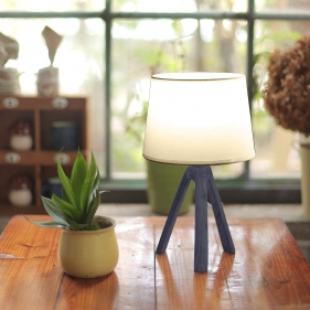 Obrázek pro Stolná lampa 01 Drevo Sivá , E14 