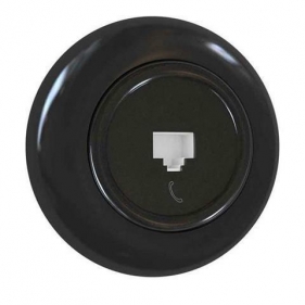 Obrázek pro RETROLINE Telefónna zásuvka RJ11 s rámčekom čierna