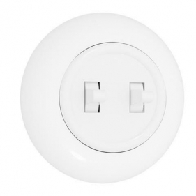 Obrázek pro RETROLINE Dvojpáčkový lustrový vypínač č.5 s rámčekom biely