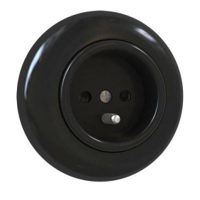 Obrázek pro RETROLINE Jednozásuvka s rámčekom čierna