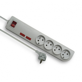 Obrázek pro Predlžovací kábel - predlžovačka , 4-zásuvková , 3m , s prepäťovou ochranou a vypínačom 