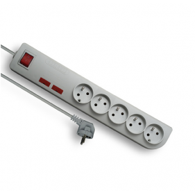 Obrázek pro Predlžovací kábel - predlžovačka , 5-zásuvková , 5m , s prepäťovou ochranou a vypínačom 