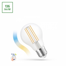 SMART LED žiarovka E27 5W/680lm , klasik LED vlákno , CCT Obrázek pro SMART LED žiarovka E27 5W/680lm , klasik LED vlákno , CCT
