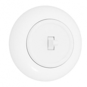 Obrázek pro RETROLINE Jednopáčkový krížový vypínač č.7 s rámčekom biely