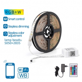 Obrázek pro SMART KOMPLET RGBWW LED pás vodeodolný IP65, 5m + zásuvkový napájací zdroj 12V + ovládanie 