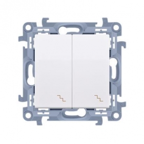 Obrázek pro Kontakt Simon10 Dvojpáčkový schodiskový vypínač č.6+6 biely