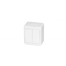 Obrázek pro Vodeodolný Dvojpáčkový lustrový vypínač č.5 na stenu , IP44 , Biely