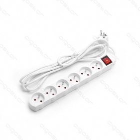 Predlžovací kábel - predlžovačka , 6-zásuvková , 5m , s vypínačom Obrázek pro Predlžovací kábel - predlžovačka , 6-zásuvková , 5m , s vypínačom