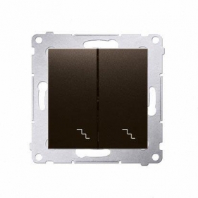 Obrázek pro Kontakt Simon54 Dvojpáčkový schodiskový vypínač č.6+6 DW6/2.01/46 hnedá matná
