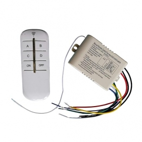 RF Vypínač s diaľkovým ovládaním 4-kanálový 230V Obrázek pro RF Vypínač s diaľkovým ovládaním 4-kanálový 230V