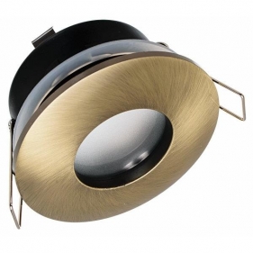 Stropné bodové podhľadové vodeodolné svietidlo pevné DZETA (antická mosadz) Obrázek pro Stropné bodové podhľadové vodeodolné svietidlo pevné DZETA (antická mosadz)