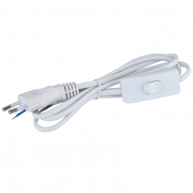 Obrázek pro Prívodný kábel s vidlicou a vypínačom H05VV-F 2x0.75mm² 1,5M, Biely