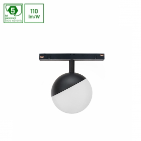 Obrázek pro LED svietidlo GLOBE pre koľajnicový SYSTEM SHIFT čierne, 5W/550lm, Teplá biela